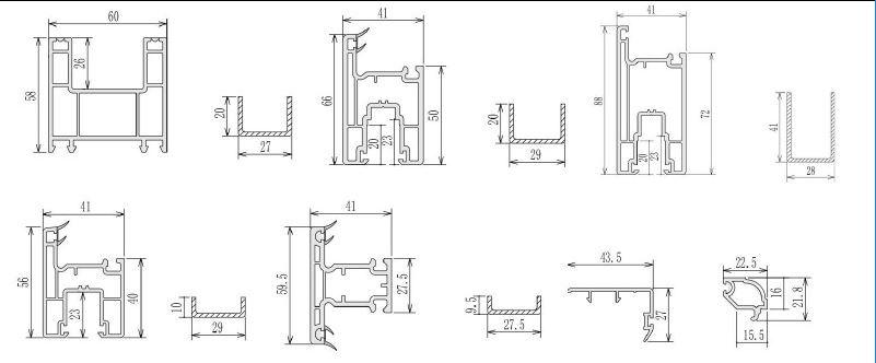 sliding windows upvc profiles