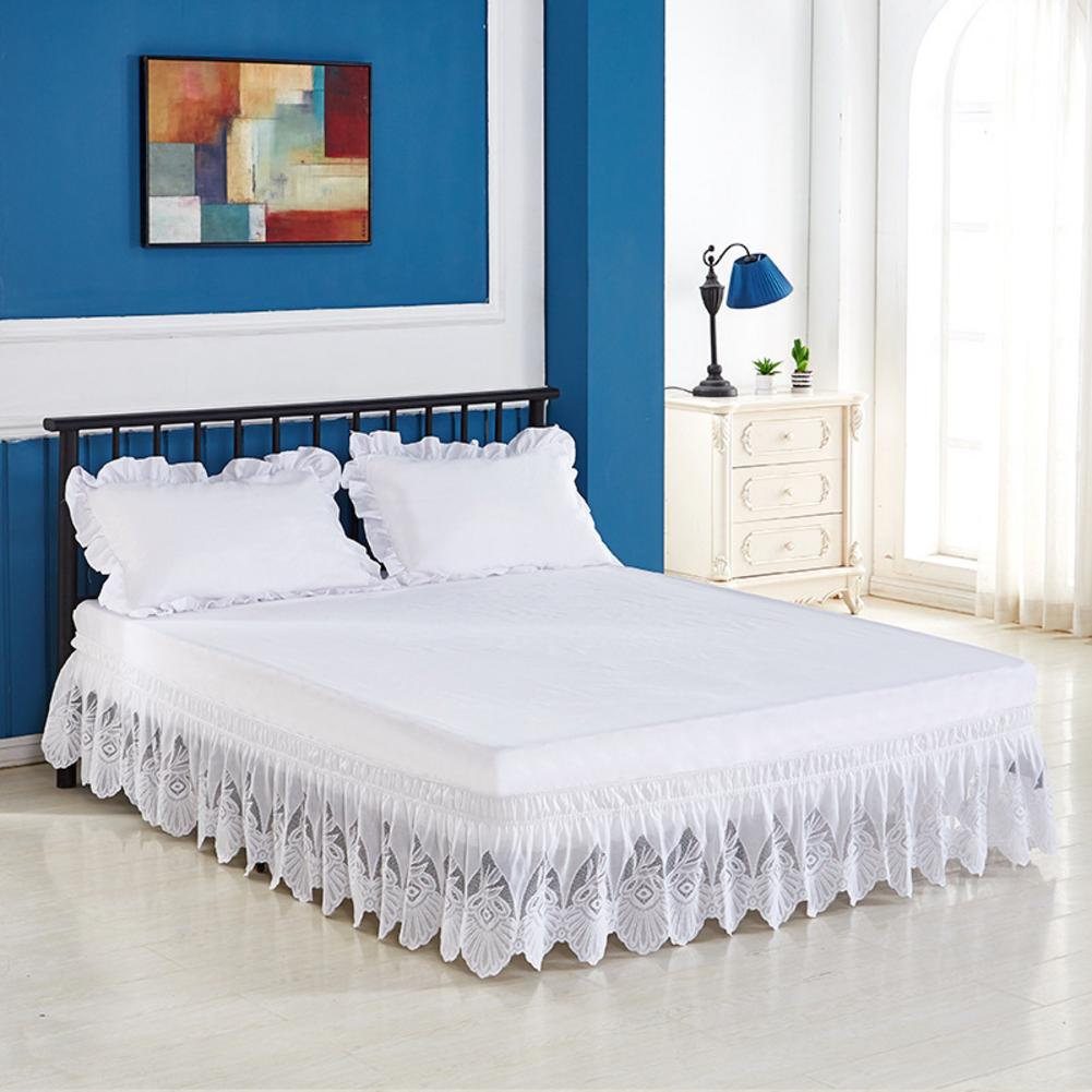 White Bed Skirt Wrap Around Bed Skirt Comfort Wrinkle Resistant Wrap for Bedroom #SO