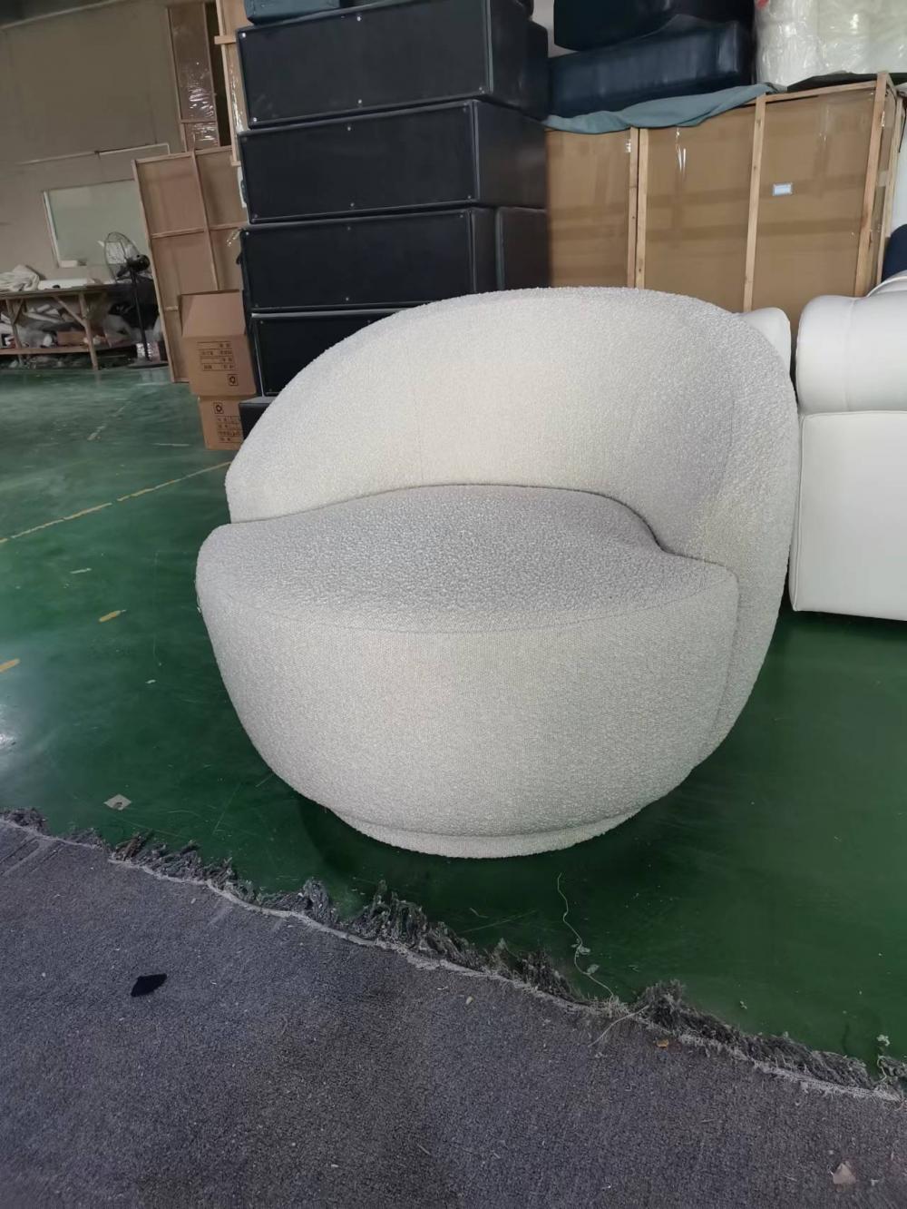 Modern Boucle Fabric Lecco Swivel Chair for home