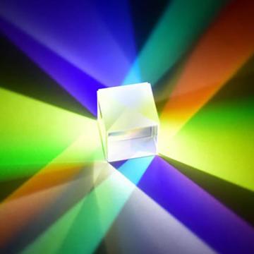 Six-Sided Bright Light Cube Stained Glass Prism Beam Splitting Prism Optical Experiment Instrument Optical Lens