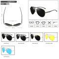 HD Night Vision Glasses Men Vintage Aluminum Polarized Sunglasses Brand Design Driving Glasses For Cars Anti-glaring UV400
