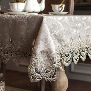 Europe luxury embroidered tablecloth table dining table cover little gray table cloth Lace coffee table flag cushion cover set