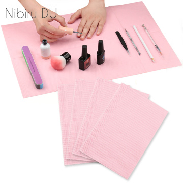 Foldable Nail Polish Disposable Hand Cushion Holder Tablecloth Lint Paper Pad Nails Art Cleaning Hand Mat Napkin Manicure Tool