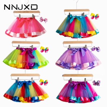 2020 New Tutu Skirt Baby Girl Clothes 12M-8Yrs Colorful Mini Pettiskirt Girls Party Dance Rainbow Tulle Skirts Children Clothing