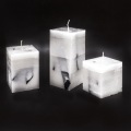 KH Set Of 3 Paraffin Wax Candles Home Decoration Handmade Long Burning Decorative Square Pillar Candle favors Christmas Gift