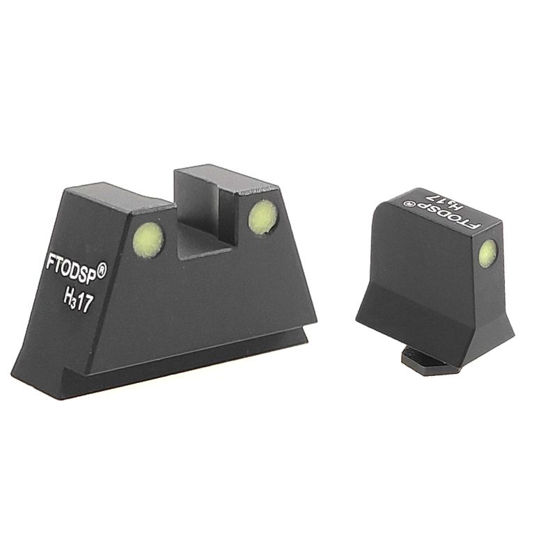 Pistol Night Vision Optics Mechanical Sight Green Luminous Glow For Glock