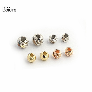 BoYuTe (100 Pieces/Lot) 3MM 4MM 5MM Metal Brass Bodhi Beads for Jewelry Making Diy Spacer Beads Accessories