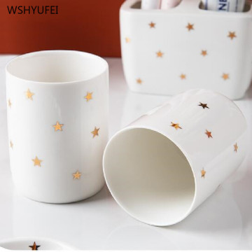 Star Style Ceramic Home Hotel Bathroom Accessories Fashion Soap Soap Toothbrush Holder Mouth Cup Lotion Bottle Product