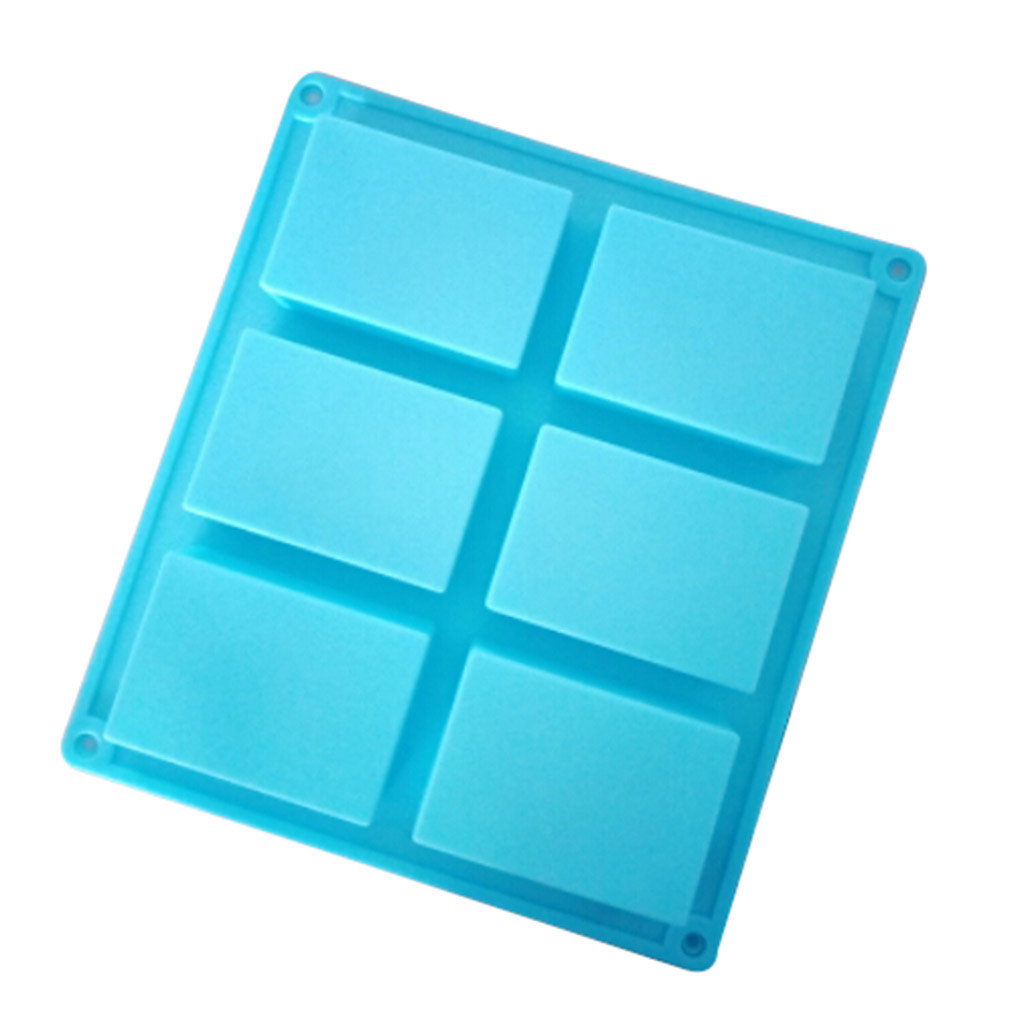 Blue Rectangle Silicone Soap Mold Bar Bake Mold Silicone Mould Tray Homemade Food Craft Craft Soap Making Handmade Tools