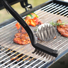 1pc Barbecue Handle Cleaning Brushes Steel Grill Brush Cooking Wire Bristles BBQ Non-stick Outdoor Home BBQ Accessories Tools