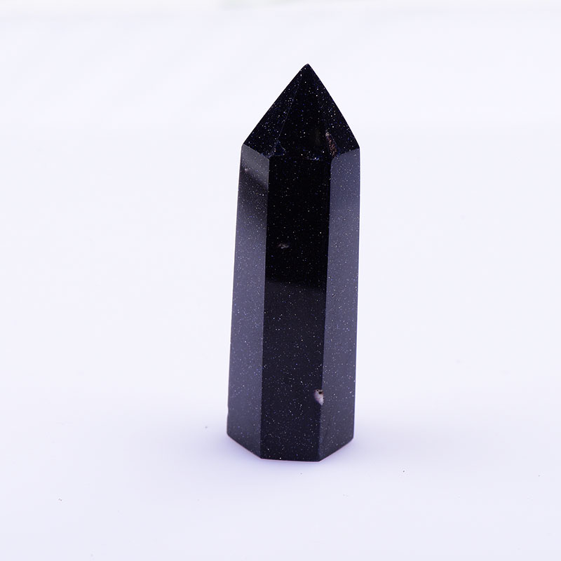 Natural Blue Sandstone Stone Hexagonal Crystal Point High Quality Rock Mineral Specimen 50-80mm Home Decoracion Collection Gifts