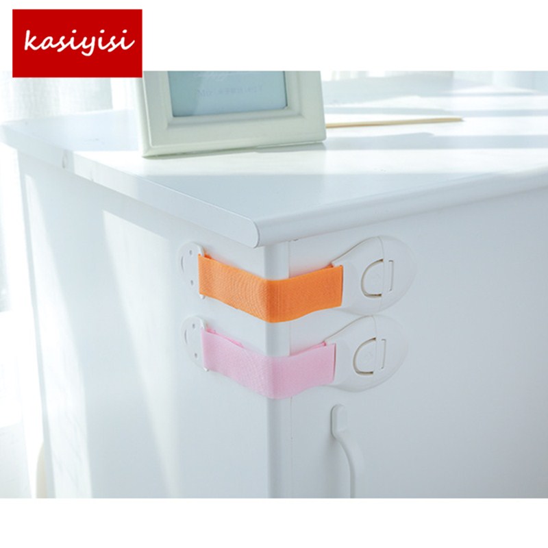 2pc Drawer Door Cabinet Cupboard Baby Kids Safety Plastic Locks Straps Infant Protection ToiletLocks