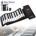 Portable 128 Tones 61 Keys Roll Up Flexible Silicone Piano Electronic MIDI Keyboard Organ Children Toys Built-in Speaker
