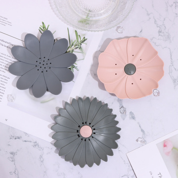 1pc Creative Bathroom Petals Soap Dish Non-slip Sponge Soap Drain Holder Soap Box Bathroom Accessories