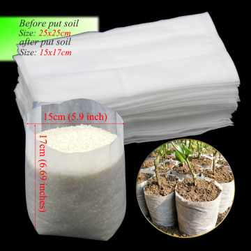 100PCS 25x25cm Nonwovens Fabrics Agricultural Seedling Bag Biodegradable Environment Friendly Breeding Bag