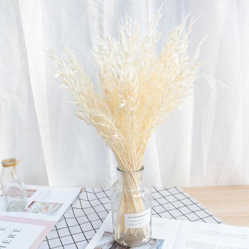 50Pcs 45CM Oat Natural Dried Flowers Artificial Flower For Wedding Party Decoration DIY Craft Scrapbook Home Decor Accessories
