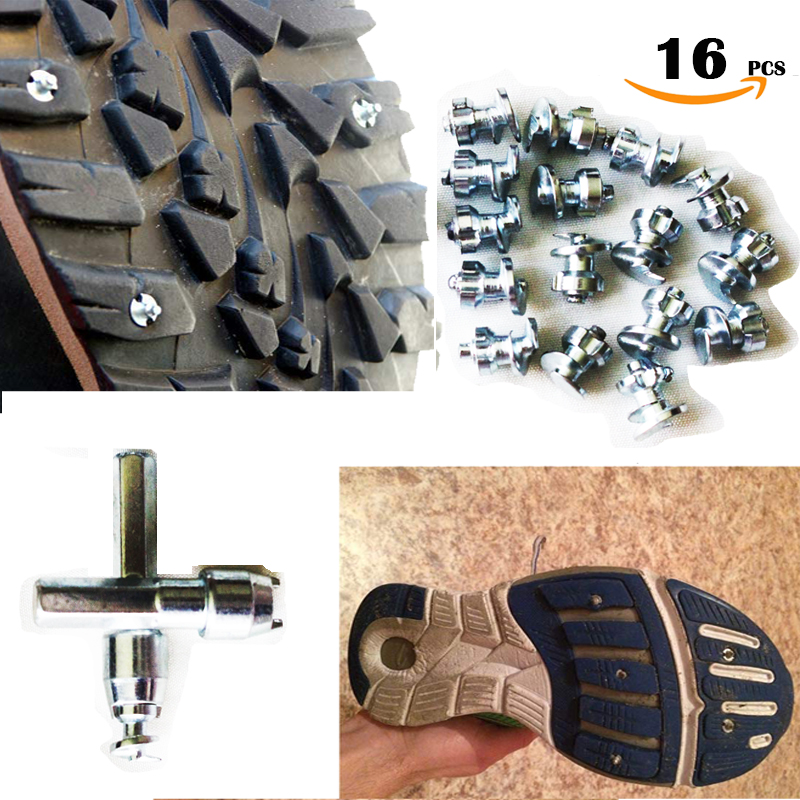 16pcs Shoes Spikes Tyre Bicycle Boots Motorbike car snow studs for fatbike Screw in Tire Stud Tips Durable Pernos de Tornillo