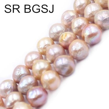 Free Shipping Beautiful Nearly Round Reborn Edsion Freshwater Pearl Beads Strand 15