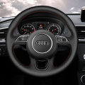 DIY suede leather hand-sewn car steering wheel cover for Audi Q3 Q5 Q5L A6L A4L A5 A3 Q7