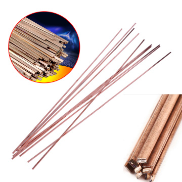 10pcs Copper 3x1.3x400mm Low Temperature Flat Soldering Rods For Welding Brazing Repair Copper Electrode