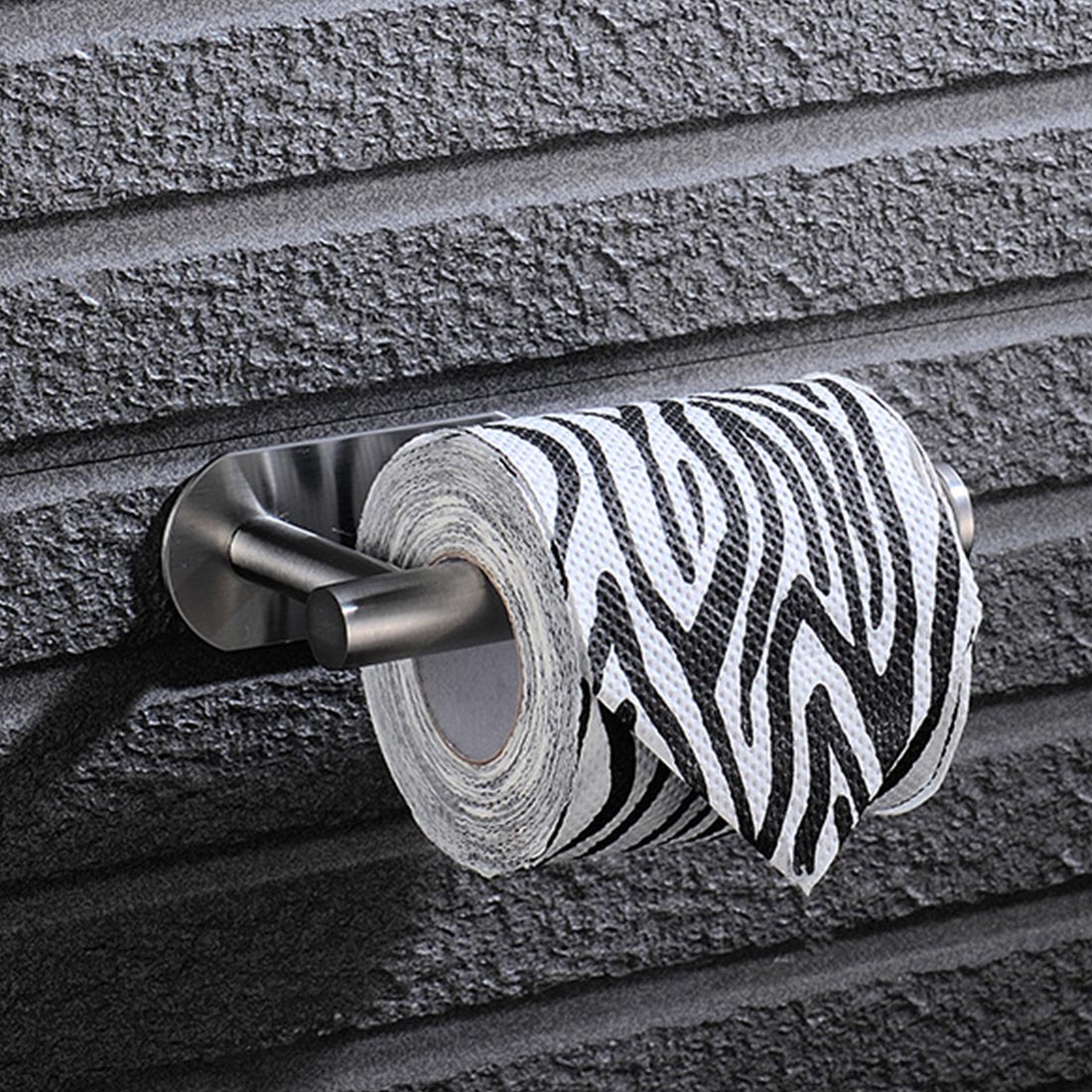 Paper Storage Holder Bathroom Wall Self Adhesive Stainless Steel Toilet Roll Stick On