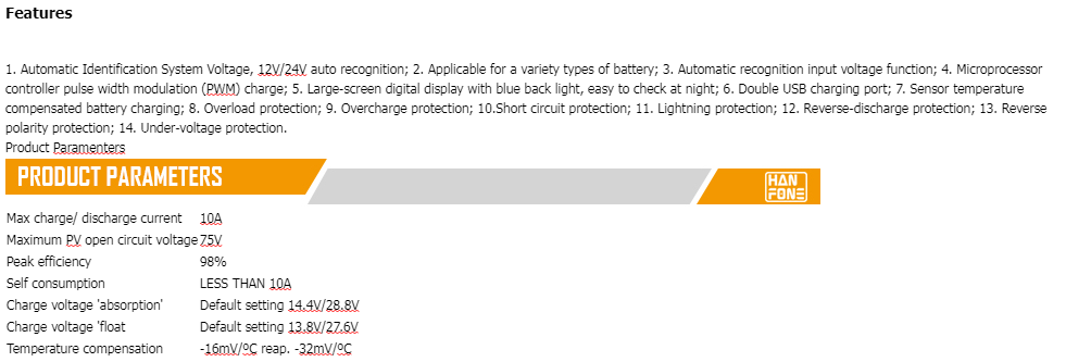 st6-10 features and parameters