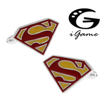 Free Shipping Novelty Wedding Cufflinks Super Man Design Groomsman Shirt Cuff Links