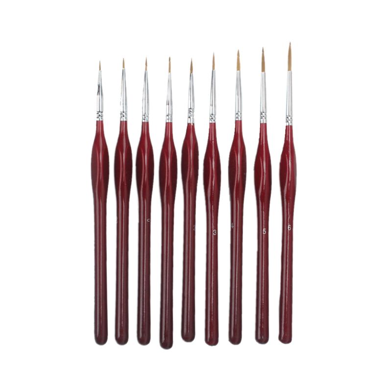 9 Pieces Fine Detail Paint Brush Miniature Painting Brushes Kit Mini Paints Brush Set for Acrylic, Watercolor, Oil, Face, Nail,