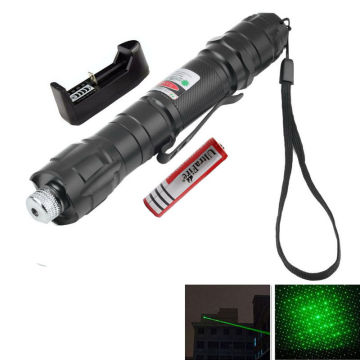 High Power Green Laser Pointer Pen 532NM Bright 2 in 1 Single Point Starry Laser + 16850 Battery + Charger