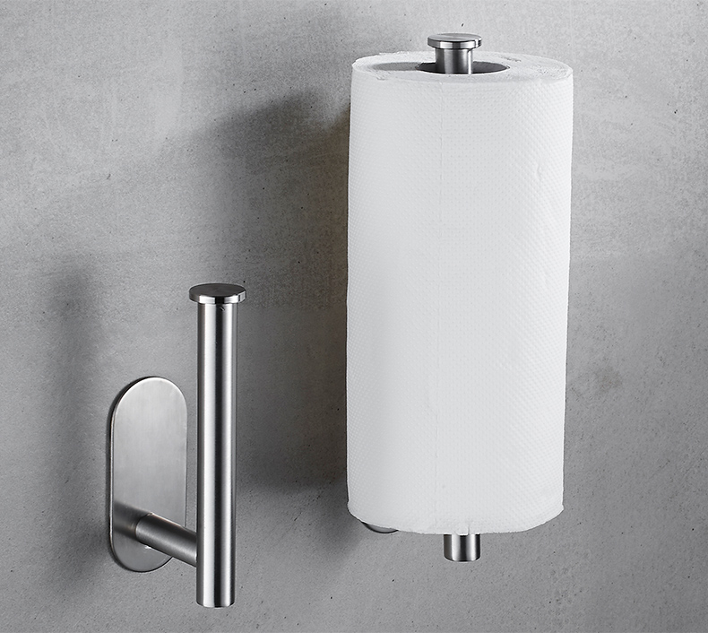 Free Kitchen Roll Paper Accessory Wall Mount Toilet Paper Holder Stainless Steel Bathroom tissue towel accessories rack holders