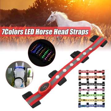 Long LED Horse Riding Head Decoration Luminous Tubes Horses Riding Equestrian Saddle Halters Horse Care Products