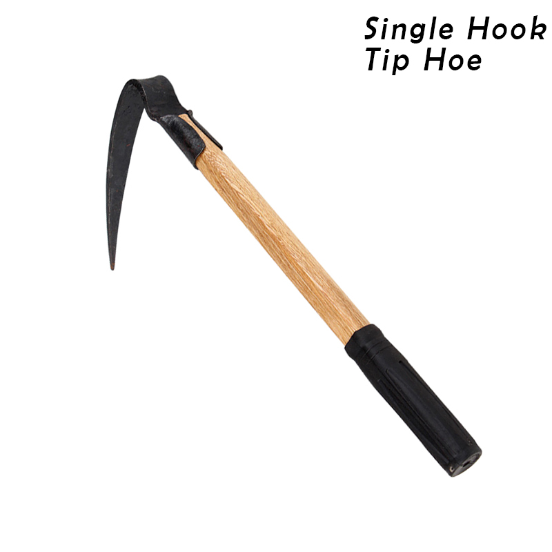 Hand Plow Wooden Short Handle Hoe Korean Style Traditional Garden Digger Tool for Better Home Garden J99Store