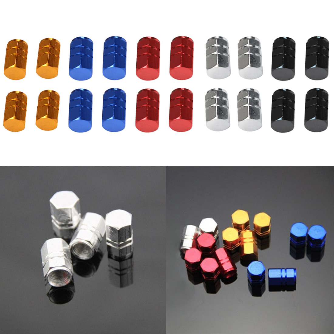 Hot Sale Theftproof Aluminum Car Wheel Tires Valves Tyre Stem Air Caps Airtight Cove 4pcs/set