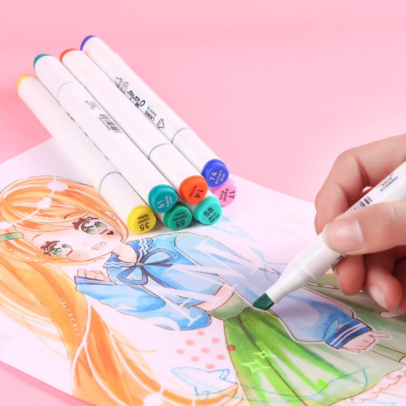 CHENYU 80PCS Alcohol Art Markers Set Manga Drawing Markers Pen Alcohol Based Sketch Felt-Tip Oily Twin Brush Pen Art Supplies