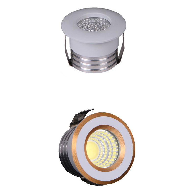 2 pcs 3W LED Spotlights Lighting Mini COB Ceiling Downlights AC220V White Lighting Bulb for Cabinet Counter Showcase Cabinet