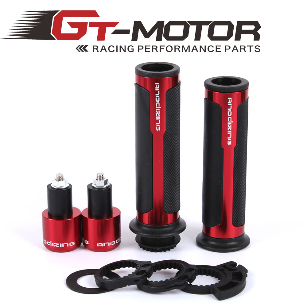 GT Motor - THE HOT ANODIZING 7/8'' Motorcycle Handle CAPS / Handlebar Grips CNC 22MM Street & Racing Moto Racing Grips