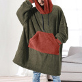 Winter Warm TV Pocket Hooded Blankets Adults Kids Bathrobe Sofa Cozy Blanket Sweatshirt Plush Coral Fleece Blankets Outwears