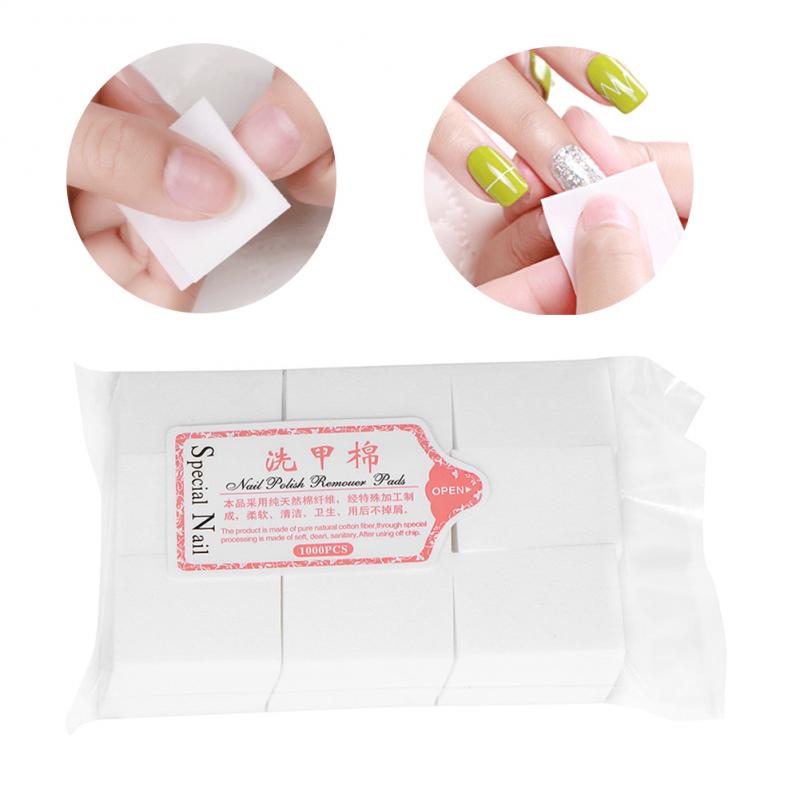 1000Pcs Lint Free Nail Art Gel Polish Remover Cotton Pad Nail Absorbent Wipe Salon Home Use Professional Manicure Tools Remover