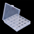 NEW 25 Grids Empty Bobbins Sewing Machine Spools Clear Plastic Case Storage Box For Sewing Machine