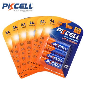 6Pack*4Pcs PKCELL 1.5V LR6 Battery AA Alkaline 2A Baterias Bateria Battery AA Dry Battery Primary Battery