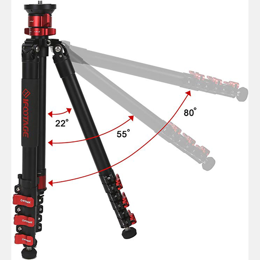 IFOOTAGE TA5&TC5&TA6&TC6 Gazelle series Professional Aluminum alloy&carbon fiber Video Tripod Compatible with Canon, Nikon,DSLR