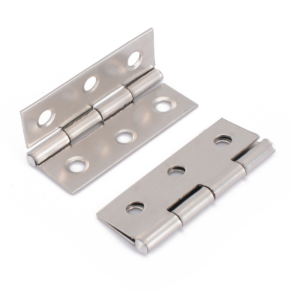 Mayitr 10Pcs Stainless Steel Cabinet Hinges Door Furniture Hinge 6 Holes for Kitchen Furniture Hardware Accessories