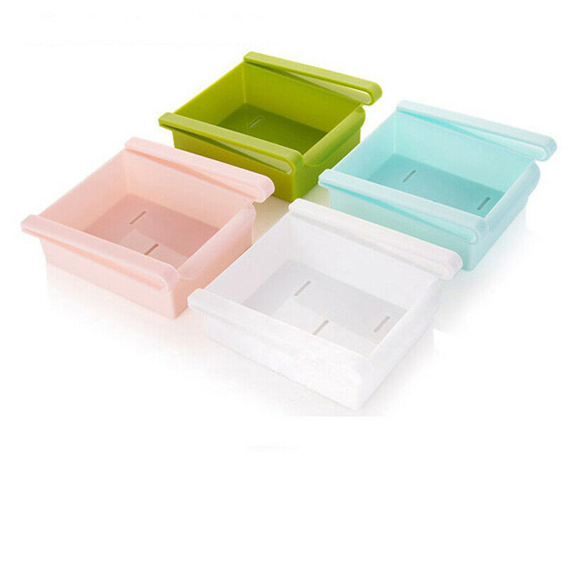 Kitchen Fridge Freezer Slide Drawer type Space Saver Storage Organizer Rack Shelf Holder Storage Boxes Bins Plastic Box