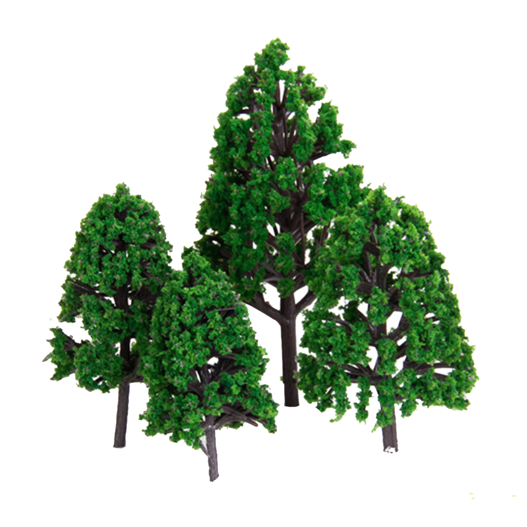 22pcs Model Tree 3-16cm Green Train Railroad Architecture Diorama HO Scale for DIY Crafts or Building Models