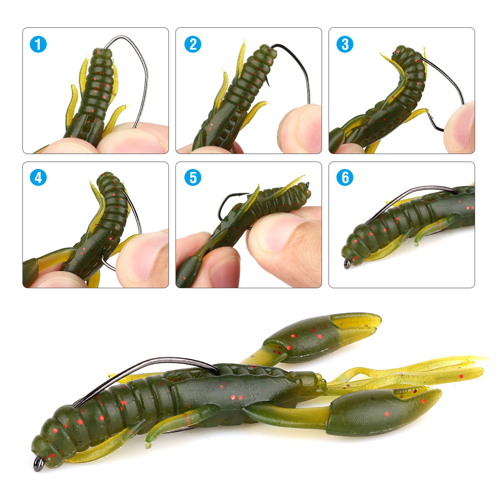 DONQL 20Pcs Fishing Lure Silicone Soft Bait Fishing Artificial Worms Soft Lures Fishing Tackle Swimbait 50mm 0.6g Shrimp Bait