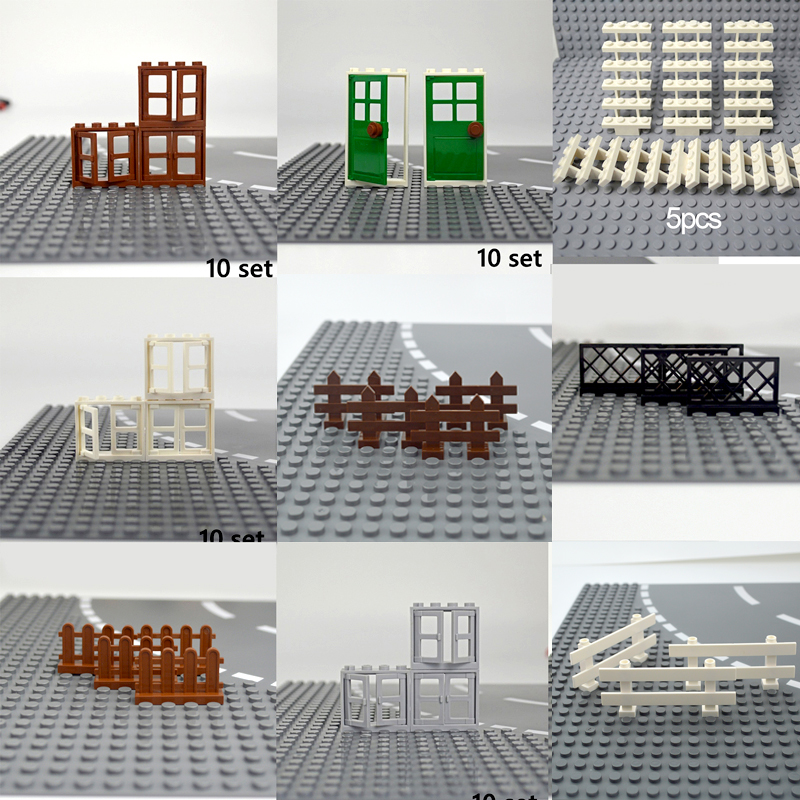City Accessories Building Blocks House Fence Stairs Ladder MOC Parts Bricks Toy for kid Compatible All Brands