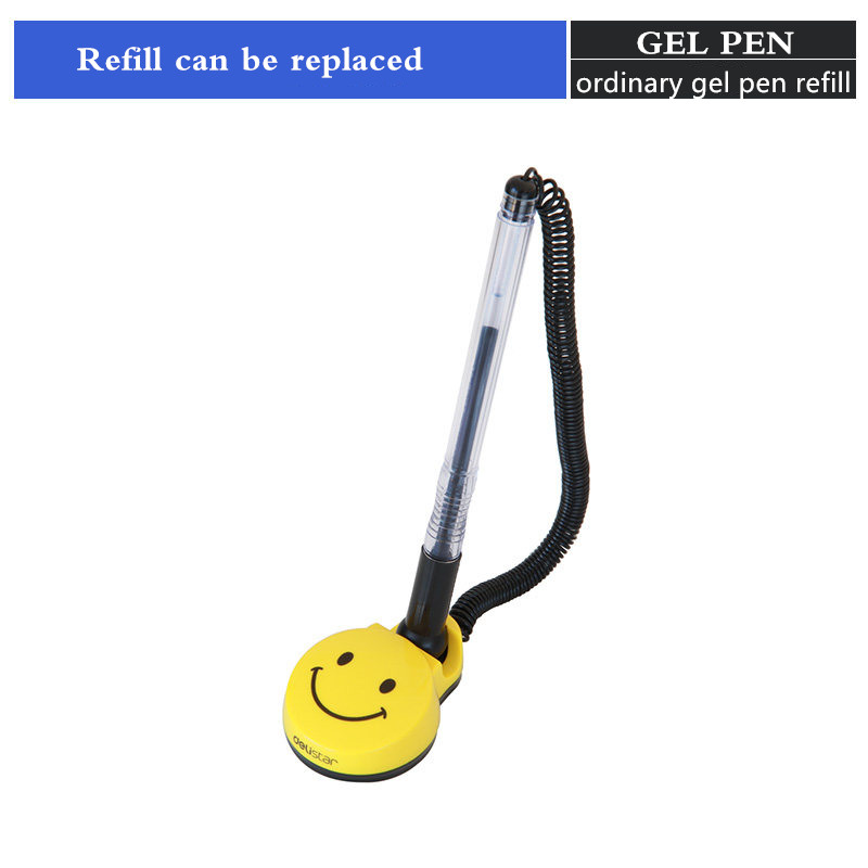 Happy smile Table pen Desk gel Pen counter Table roller ball pen for bank hospital Hotel information desk Pen Wholesale