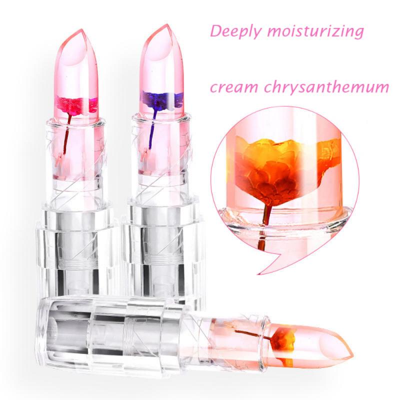 ELECOOL Temperature Color Change Jelly Lipstick Flower Waterproof Transparent LipStick Natural Cosmetics Long Lasting TSLM2