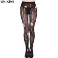 Sexy Women's Tights Black Retro Ripped Hole Stockings.Ladies Hollow out Mesh Holes Fishnet Pantyhose.Female Club Party Hosiery