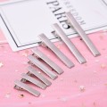 Hot 4 Size 50PCS New Silver Flat Metal Single Prong Alligator Hair Clips Crocodile Barrette for Bows DIY Hairpins Gifts Craft